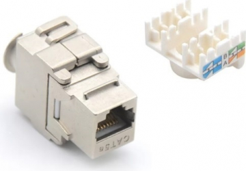 Conector modul Keystone Jack cat5e LanKATT FTP/STP ecranat full shield - Autosertizare Toolless modular suport de cabluri integrat RJ45 
