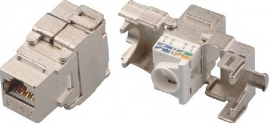 Conector modul Keystone Jack cat6 LanKATT FTP/STP ecranat full shield - Autosertizare Toolless modular suport de cabluri RJ45 - Gigabit 