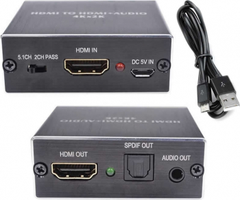 Adaptor HDMI audio Extractor Active convertor HDMI la HDMI + sunet Jack 