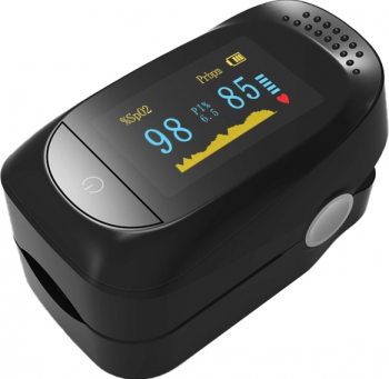 Pulsoximetru medical pentru deget iMDK C101A2 indica nivelul de saturatie al oxigentului afisaj OLED Negru CP9994057NU