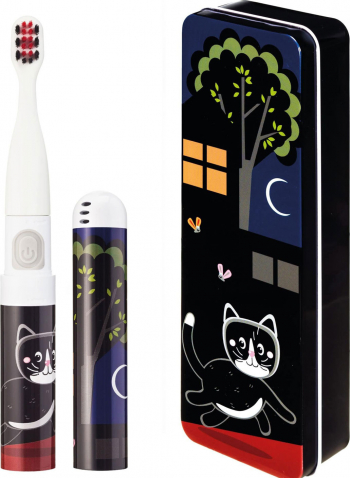Periuta de dinti electrica VITAMMY Smile pentru copii 3 + cutie travel Animatie Pisoi Negru TB8041CK 