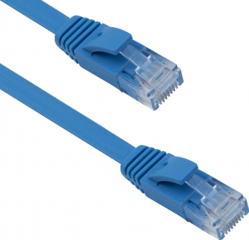 Cablu retea cat6 Plat DeTech 5M UTP albastru mufat 2 x rj45 cat.6 
