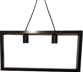 Lampa din lemn Sion 50x25x3.5 cm negru 