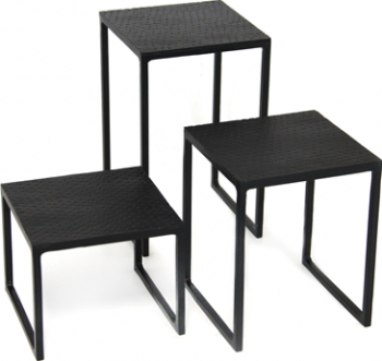 Set 3 standuri metalice RAKI bufet 12x12xh10cm 12x12xh15cm 12x12xh20cm 