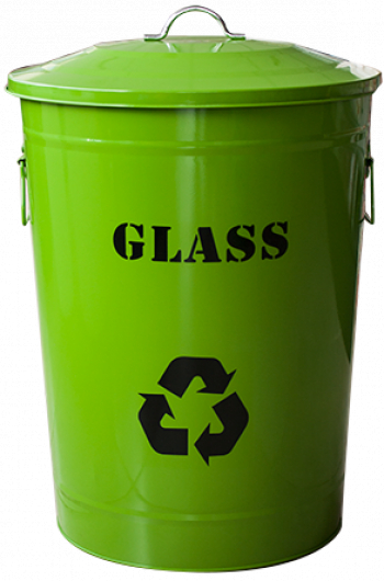 Cos de gunoi metalic cu capac colectare selectiva 49lt 32x39x57cm verde 