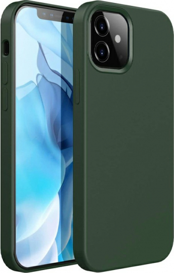 Husa de protectie din silicon soft pentru iPhone 12 Pro Max carcasa spate bumper Verde inchis 