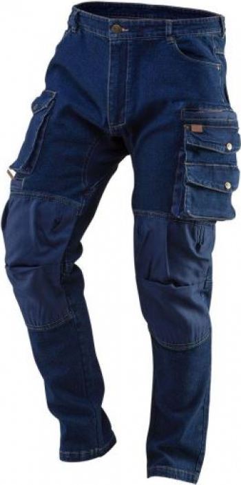 Pantaloni de lucru tip blugi cu intariri pentru genunchi model Denim marimea L/52 NEO 