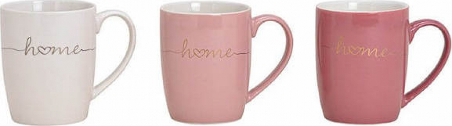 Set 3 cani Home 300 ml din portelan 12 x 10 x 8 cm