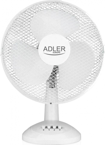 Ventilator de birou Adler AD7304 55W 3 Viteze Cap Rotativ Alb 