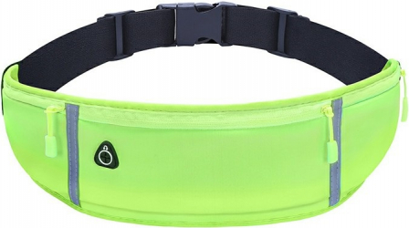 Borseta sport pentru alergat cu 3 compartimente pentru telefon mobil si accesorii material impermeabil Verde neon BBL2004 