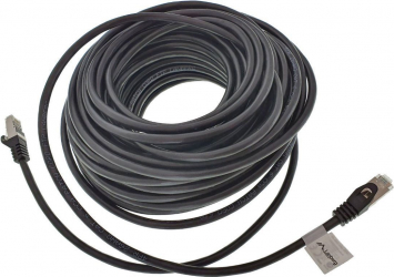 Cablu ecranat FTP Lanberg cat 5e lungime 15m AWG 26 100 MHz mufat 2 x RJ45 ethernet negru 
