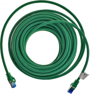 Cablu ecranat S / FTP Lanberg cat.6A mufat 2xRJ45 lungime 10 m AWG 26 500 MHz LSZH de legatura retea ethernet verde 