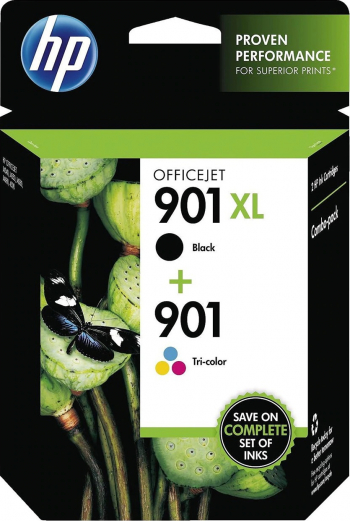 Set 2 Cartuse cerneala inkjet HP pentru HP 901XL negru si 901 tricolor 