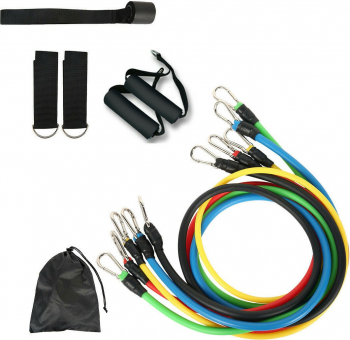 Set multifunctional benzi elastice fitness 11 piese exercitii multiple multicolor 