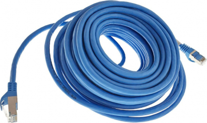 Cablu ecranat FTP Lanberg cat.6 mufat 2xRJ45 lungime 15m AWG 26 250 MHz de legatura retea ethernet albastru 
