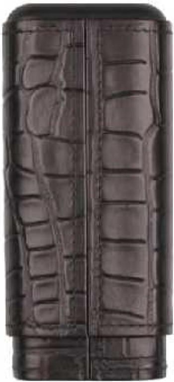 Etui 3 Trabucuri Piele Crocodile Design Negru 