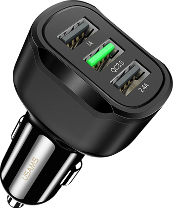 Incarcator auto 3 x USB cu incarcare rapida 18W 