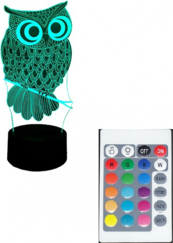 Lampa De Veghe 3D LED BUFNITA 16 Culori schimbare culoare prin telecomanda 