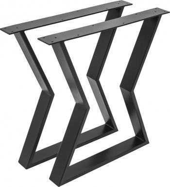 Set 2 picioare masa stil scandinav Sigma Profil Lat Vopsire in camp electrostic Finisaje Premium BalustradeTM Metal Negru H43x40x8 cm 