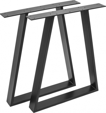 Set 2 picioare masa stil scandinav Tapez Profil Lat Vopsire in camp electrostic Finisaje Premium BalustradeTM Metal Negru H72x50x8 cm 