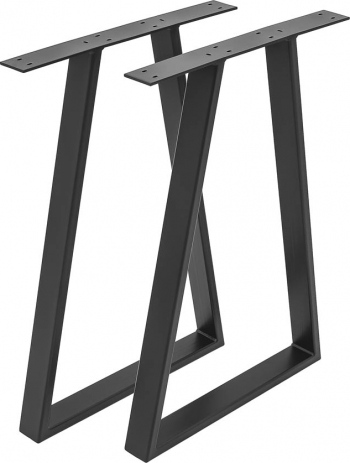 Set 2 picioare masa stil scandinav Tapez Profil Lat Vopsire in camp electrostic Finisaje Premium BalustradeTM Metal Negru H72x60x6 cm 