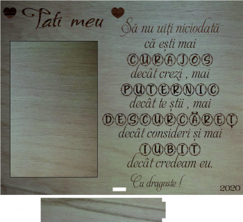Rama pentru tata personalizata Lemn 20x25 cm 