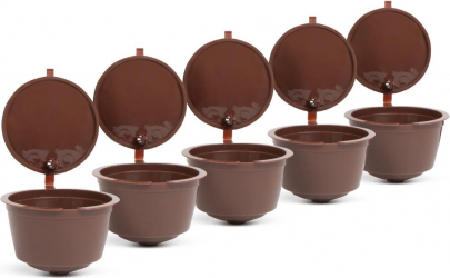 Set 5x Capsule Cafea Reincarcabile Compatibile Dolce Gusto maro 