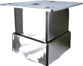 Picior metalic pentru mobilier H 50 mm finisaj crom lucios profil patrat 40x40 mm cu masca