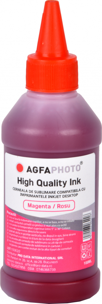 Cerneala de sublimare magenta / rosie Agfa Photo in flacon de 100ml