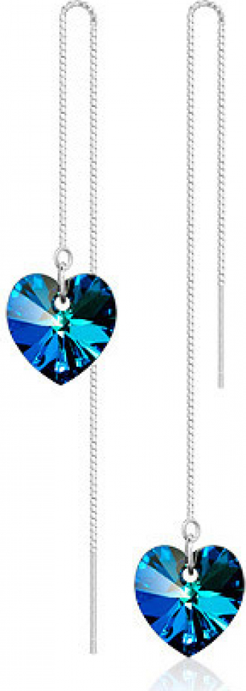 Cercei Heart Charm aquamarine 