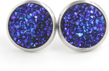 Cercei SilverBell Glow albastru intens 