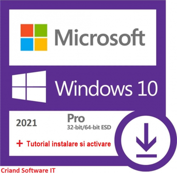 Microsoft Windows 10 Pro 32/64 Bit Retail - Licenta Permanenta + Tutorial 
