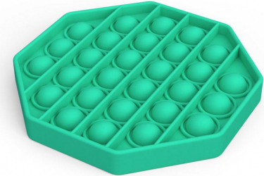 Jucarie senzoriala Pop-Bong-Fidget-Bubble Interactiva Antistres Detensionare Octogon Verde 