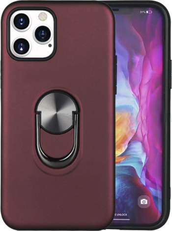 Husa de protectie cu inel kickstand pentru iPhone 12 Pro Max bumper carcasa visiniu BBL2043 
