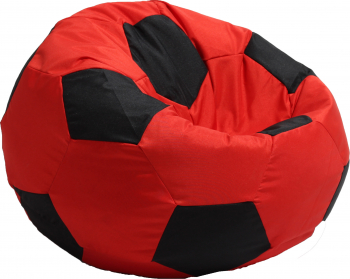 Fotoliu Puf pentru copii 3-10 ani Minge Telstar - Junior - Teteron Red and Black pretabil si la exterior umplut cu perle polistiren 