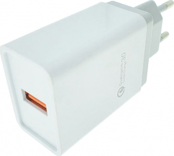 Incarcator USB la priza Euro 18W Quick Charge 3.0 100 - 240V 3A alb 