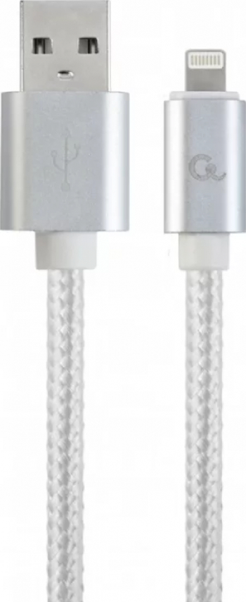 CABLU alimentare si date GEMBIRD pt. smartphone USB 2.0 T la Lightning T 1.8m premium conectori auriti cablu cu impletire din bumbac 