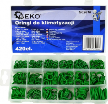 Set garnituri din cauciuc 420 piese 18 dimensiuni diferite Geko G02818 