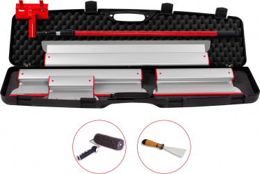 Kit Gletiere Profesionale Premium ZuperPRO cu Trafalet pentru Glet si Spaclu Set 4 Gletiere 25/40/60/80 cm + Prelungitor 1.6m + Carcasa XL