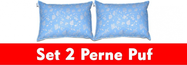 Set 2 perne traditionale puf de gasca HTT dimensiuni 50x70x20 cm cusatura dubla 