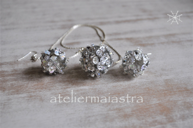 set colier si cercei papadie set flori set floral bijuterii femei cadou handmade 
