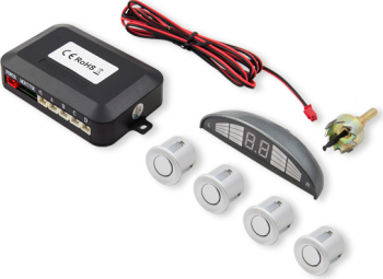 Set senzori de parcare Savio CP-03 kit 4 senzori display LED si avertizare sonora Argintiu 