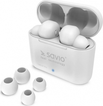 Casti Audio In-Ear Savio TWS-07 PRO True Wireless Bluetooth 5.0 Alb 