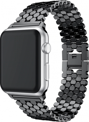 Curea Metalica Zale Hexagonale MTP Premium Negru pentru Apple Watch 40mm 