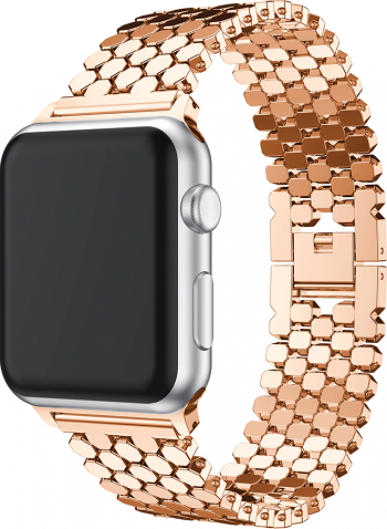 Curea Metalica Zale Hexagonale MTP Premium Rose Gold pentru Apple Watch 38mm 
