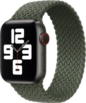 Curea pentru Apple Watch Braided Solo Loop Compatibila cu Apple Watch 1/2/3/4/5/6 Verde 40 mm