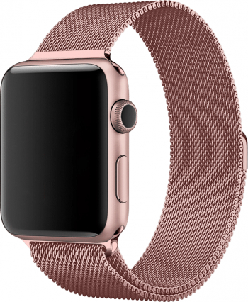 Curea pentru Apple Watch Metalica Milanese Loop Compatibila cu Apple Watch 1/2/3/4/5/6 Rose Pink 38 mm 