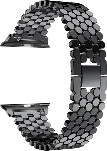 Curea pentru Apple Watch Metalica Shiny Style si Zale Deschise Compatibila cu Apple Watch 1/2/3/4/5/6 Negru 40 mm 