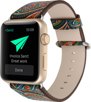 Curea pentru Apple Watch Piele Model Traditional Compatibila cu Apple Watch 1/2/3/4/5/6 Rosu and Verde 42mm 