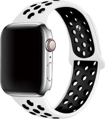 Curea pentru Apple Watch Silicon Sport Compatibila cu Apple Watch 1/2/3/4/5/6 Alb/Negru 40mm 